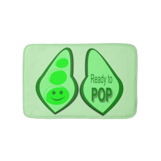Ready to Pop Pregnant Green Pea Bath Mat (Front)
