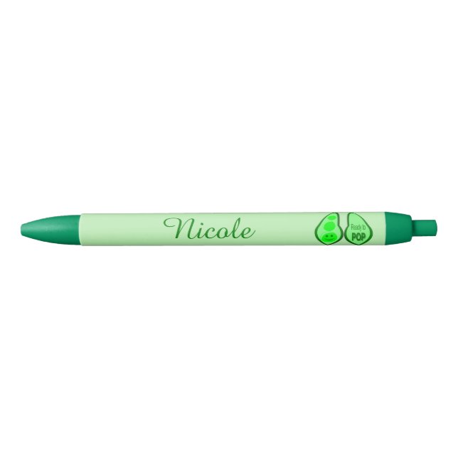 Ready to Pop Pregnant Green Pea Custom Pen (Front)