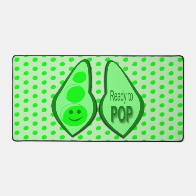 Ready to Pop Pregnant Green Pea Desk Mat (Front)