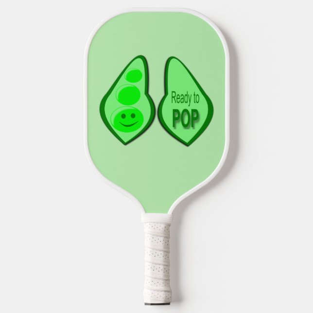Ready to Pop Pregnant Green Pea Pickleball Paddle (Front)