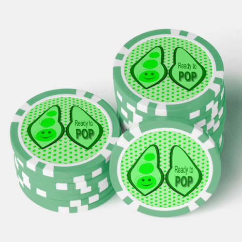Ready to Pop Pregnant Green Pea Poker Chips