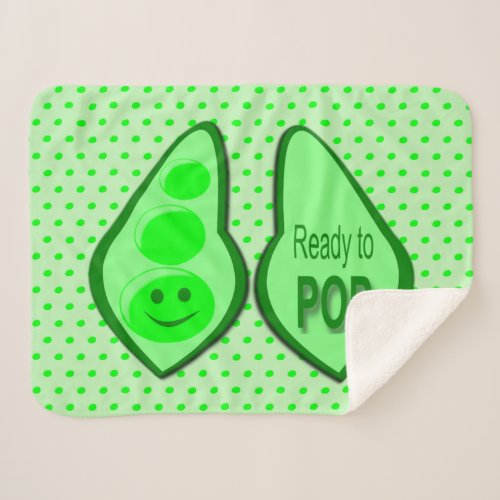 Ready to Pop Pregnant Green Pea Sherpa Blanket