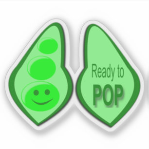 Ready to Pop Pregnant Green Pea Sticker