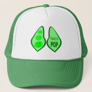 Ready to Pop Pregnant Green Pea Trucker Hat