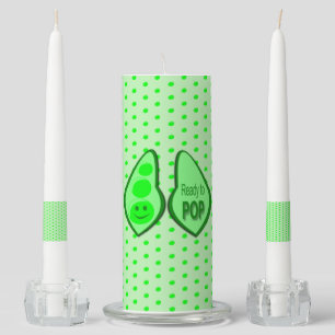 Ready to Pop Pregnant Green Pea Unity Candle Set