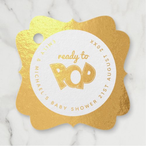 Ready To POP Real FOIL Baby Shower Thank You Foil Favor Tags