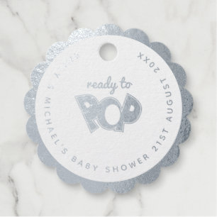 Ready To POP Real FOIL Baby Shower Thank You Foil Favor Tags