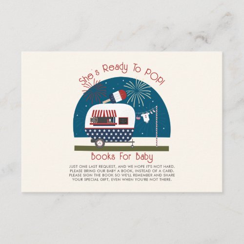 Ready To Pop Red White Blue Baby Book Request Enclosure Card