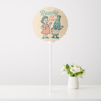 Ready to Pop Retro 1950s Maternity Baby Shower  Balloon