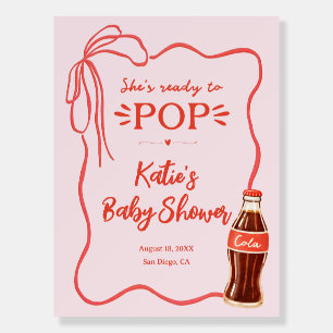 Ready to Pop Retro Soda Baby Shower Welcome Sign