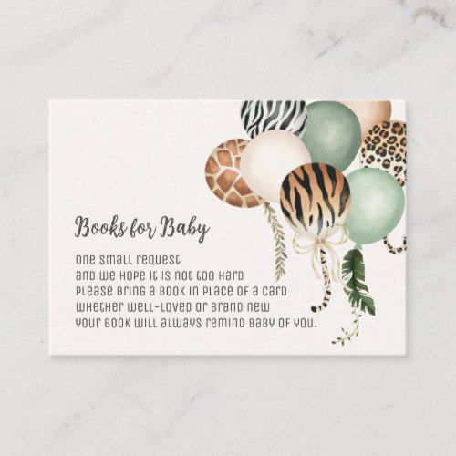 Ready to Pop Safari Books for Baby Request Card