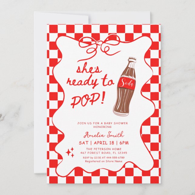 Ready to Pop Soda Baby shower Invitation (Front)
