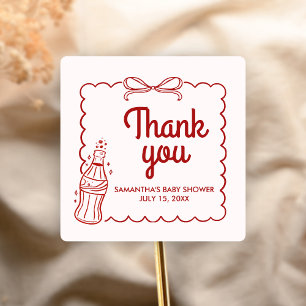 Ready to Pop Soda Baby Shower Square Sticker