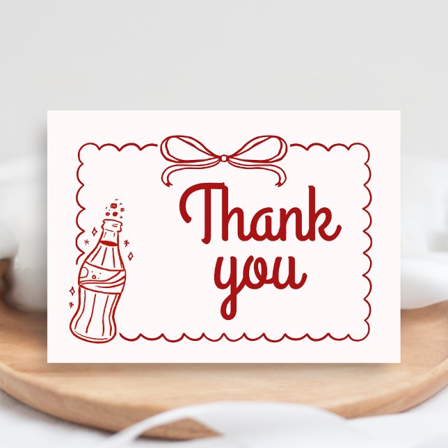 Ready to Pop Soda Baby Shower Thank You Card (She's Ready to Pop Baby Shower Thank You Card)