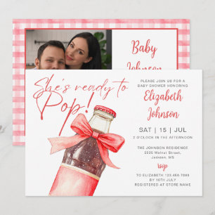 Ready To Pop Soda Bottle Bow Baby Shower Photo Invitation