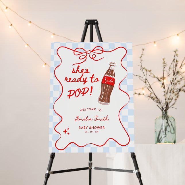 Ready to Pop Soda Boy Baby shower Foam Board (In Situ (Stand))
