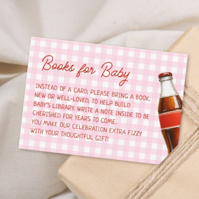 Ready to Pop Soda Cola Baby Shower Book Request Enclosure Card (Creator Uploaded)