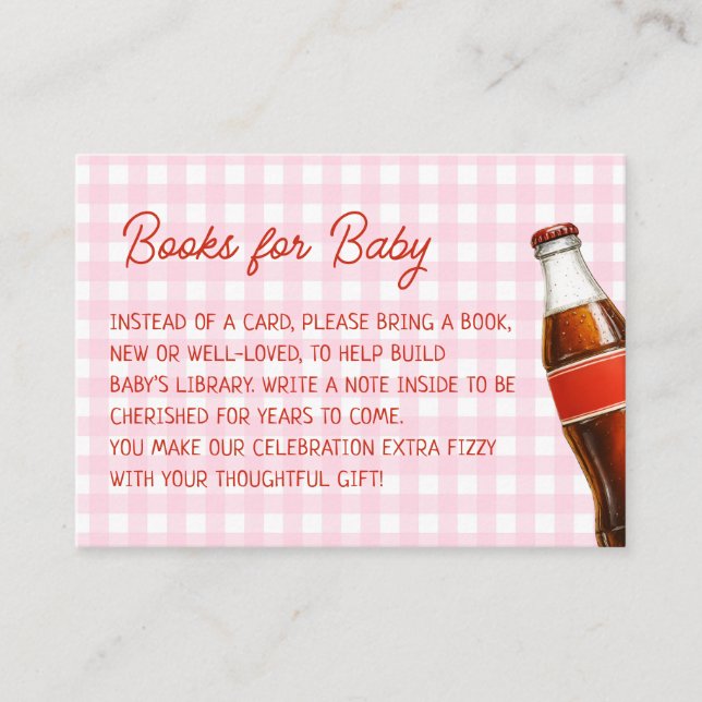 Ready to Pop Soda Cola Baby Shower Book Request Enclosure Card (Front)