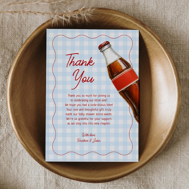 Ready To Pop Soda Pop boy Baby Shower Thank You Card (Creator Uploaded)