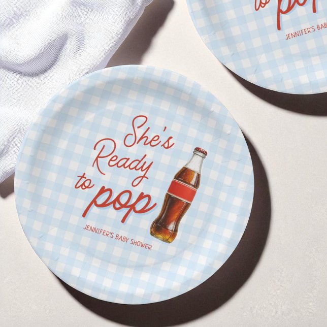 Ready To Pop Soda Pop Cola Boy Baby Shower Paper Plates (Creator Uploaded)