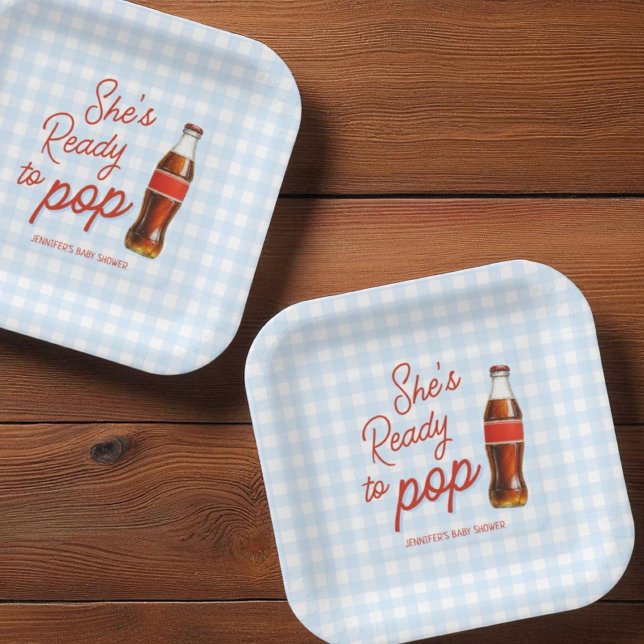 Ready To Pop Soda Pop Cola Boy Baby Shower Paper Plates (Creator Uploaded)