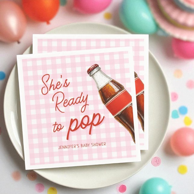 Ready To Pop Soda Pop Cola Girl Baby Shower Napkins (Creator Uploaded)