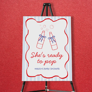 Ready To Pop Soda Red & Blue Baby Shower Welcome Foam Board