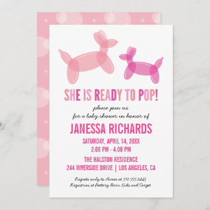 Ready to Pop Stylish Girl Baby Shower Invitations