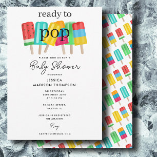 Ready to Pop Summer Ice Cream Baby Shower Invitation