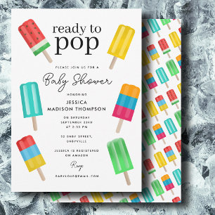 Ready to Pop Summer Ice Cream Baby Shower Invitation