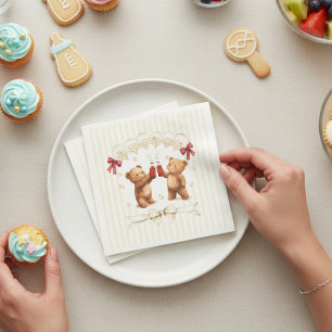 Ready to Pop Teddy Bears Baby Shower Napkins