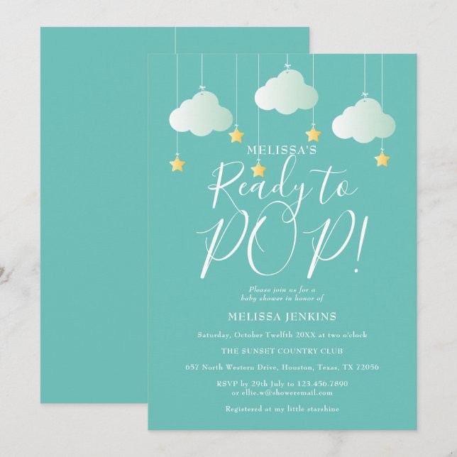 Ready to Pop Twinkle Twinkle Baby Shower Invitation (Front/Back)
