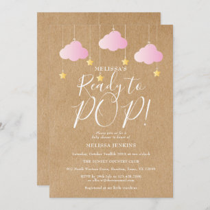 Ready to Pop Twinkle Twinkle Baby Shower Rustic Invitation