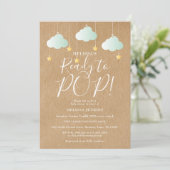Ready to Pop Twinkle Twinkle Baby Shower Rustic Invitation (Standing Front)