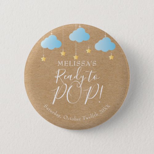 Ready to POP Twinkle Twinkle Blue Rustic Kraft Button