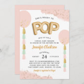 "Ready to Pop" Virtual Baby Shower Balloons Invitation (Front/Back)