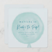 Ready to pop watercolor balloon baby shower invite (Front/Back)