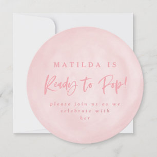 Ready to pop watercolor balloon baby shower invite