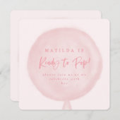 Ready to pop watercolor balloon baby shower invite (Front/Back)
