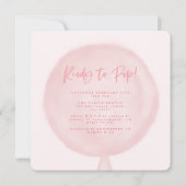 Ready to pop watercolor balloon baby shower invite (Back)