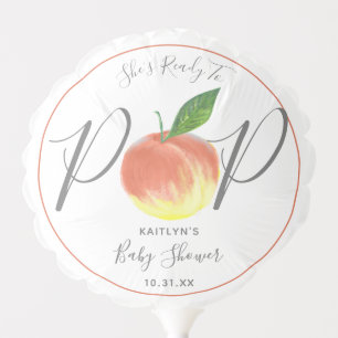 Ready To Pop Watercolor Peach Baby Shower Balloon