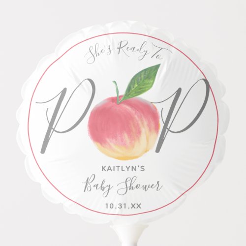 Ready To Pop Watercolor Peach Baby Shower Balloon