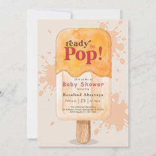 Ready to Pop Watercolor Popsicle Baby Shower Invitation