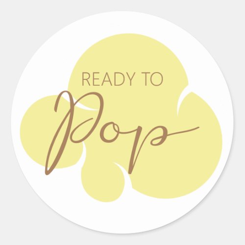 Ready to Pop Yellow Popcorn Kernel Classic Round Sticker