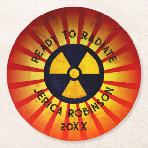Ready to Radiate Radiography Round Paper Coaster