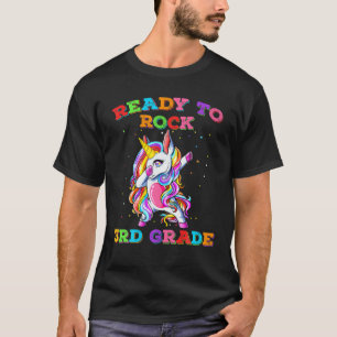 Ready To Rock 3Rd Grade Dabbing Unicorn Back To Sc T-Shirt