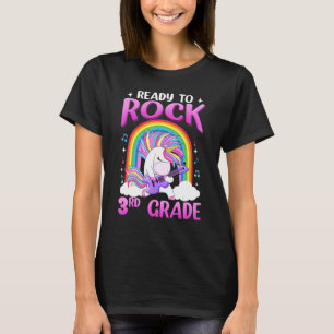 Ready To Rock 3rd Grade Third Grade Unicorn Back T T-Shirt