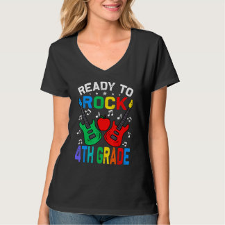 Ready To Rock 4th Grade Back To School Guitar T-Shirt