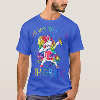 Ready To Rock 4th Grade Cute Unicorn Back To Schoo T-Shirt