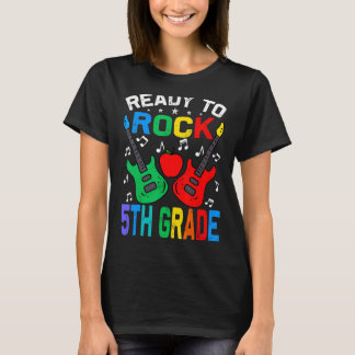 Ready To Rock 5th Grade Back To School Guitar T-Shirt
